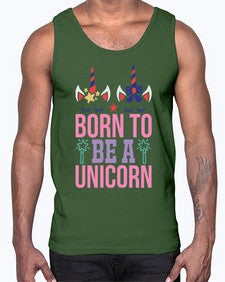 born to be a unicorn 70#- unicorn- Cotton Tank
