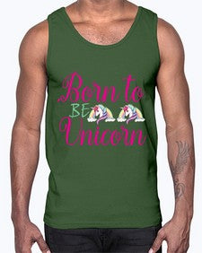 born to be unicorn 73#- unicorn- Cotton Tank