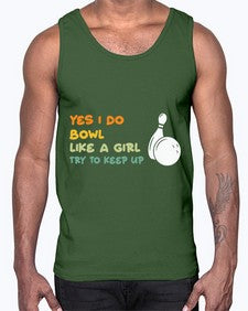 bowl like a girl try 274#- bowling- Cotton Tank