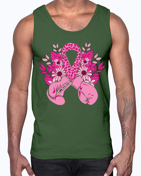 boxing gloves breast cancer- breast cancer- Cotton Tank