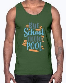 bye school hello pool 32#- general school- Cotton Tank