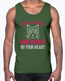 cats leave paw prints on your heart Style 39#- cats- Cotton Tank
