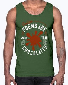 caution poems are sweeter than chocolates 77#- chocolate- Cotton Tank