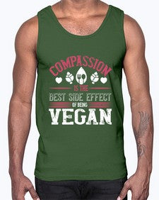 compassion is the best side effect of being vegan 877#- vegan- Cotton Tank
