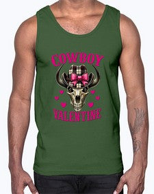 cowboy valentine western valentine 349#- western- Cotton Tank