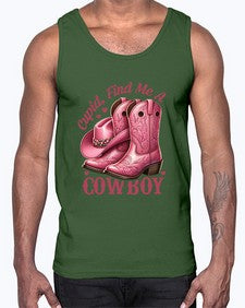cupid find me a cowboy western 359#- western- Cotton Tank