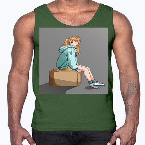 cute casual girl using jacket 49#- anime- Cotton Tank