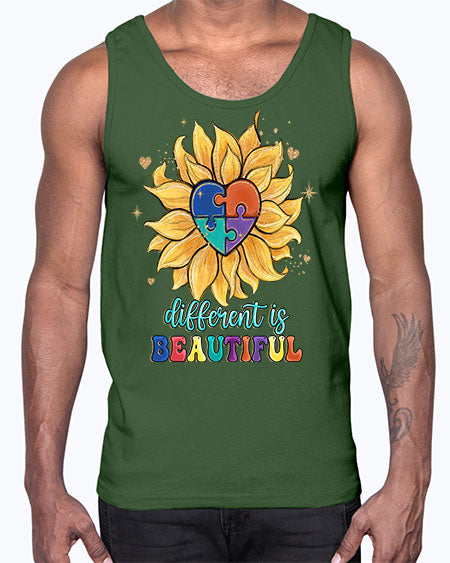 different is beautiful- autism- Cotton Tank