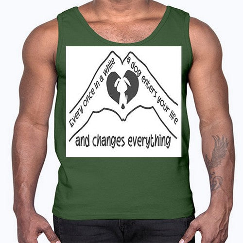 dog changes everything 75#- dogs- Cotton Tank