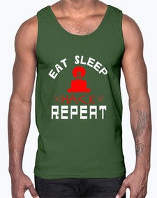 eat sleep hack repeat 48#- computer- Cotton Tank
