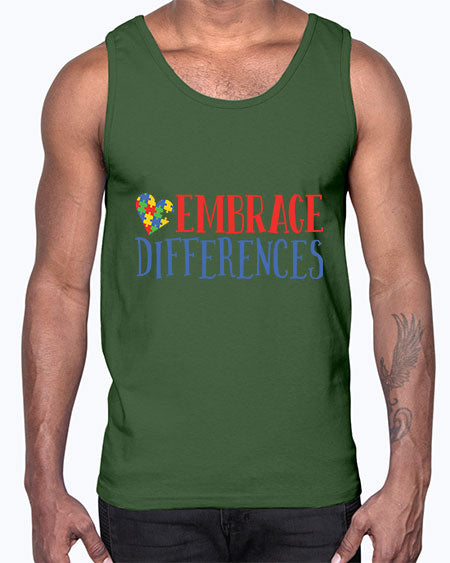 embrace differences Style 13#- autism- Cotton Tank