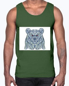 ethnic bear 416#- mandala- Cotton Tank