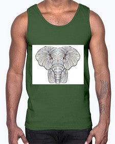 ethnic elefant 422#- mandala- Cotton Tank