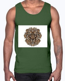 ethnic lion 430#- mandala- Cotton Tank