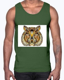 ethnic tiger 439#- mandala- Cotton Tank