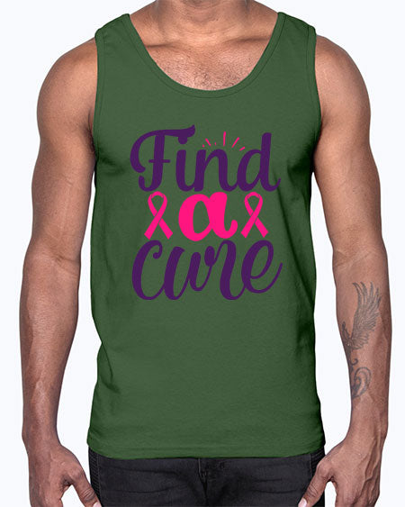 find a cure- breast cancer- Cotton Tank