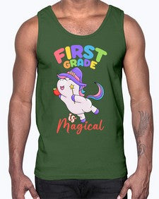 first Grade is Magical Unicorn 142#- first grade- Cotton Tank