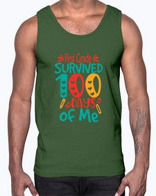 first Grade survived one hundred days of me 159#- one hundred days- Cotton Tank