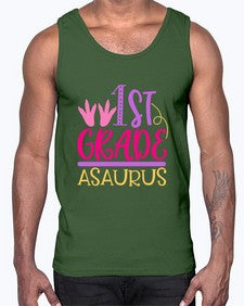 first grade asaurus 117#- first grade- Cotton Tank