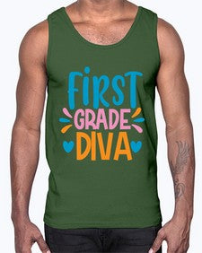 first grade divaaa 130#- first grade- Cotton Tank