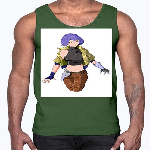 girl with gauntlet169#- anime- Cotton Tank