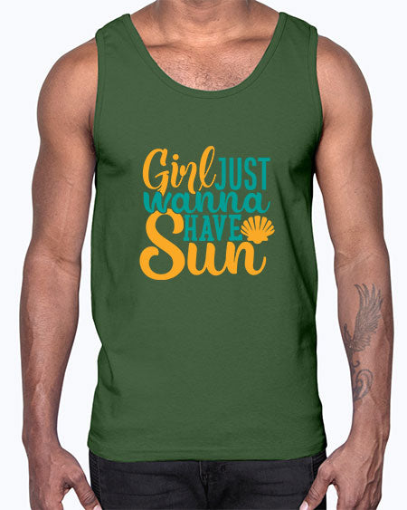 girls just wanna have sun Style 101#- summer- Cotton Tank