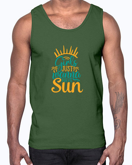 girls just wanna have sun Style 102#- summer- Cotton Tank
