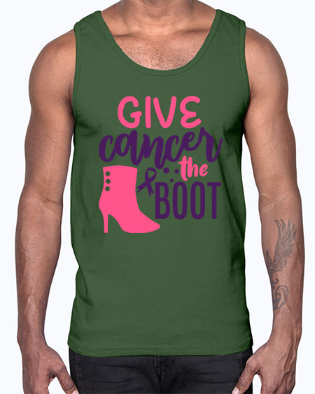 give cancer the boot Style 11#- breast cancer- Cotton Tank