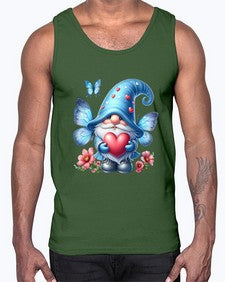 gnome with butterfly 01#- gnome- Cotton Tank