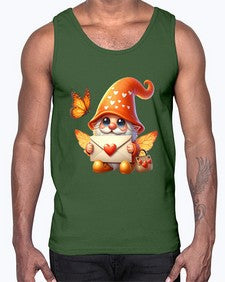 gnome with butterfly 06#- gnome- Cotton Tank
