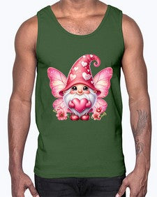 gnome with butterfly 08#- gnome- Cotton Tank