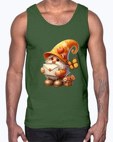 gnome with butterfly 09#- gnome- Cotton Tank