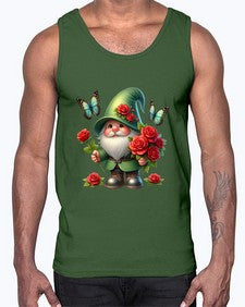 gnome with butterfly 11#- gnome- Cotton Tank