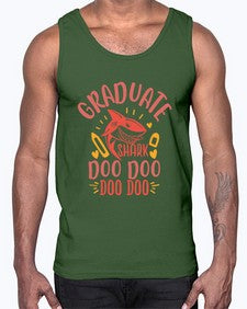 graduate shark doo doo doo doo 221#- graduation- Cotton Tank