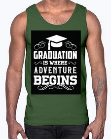 graduation is where adventure begins 224#- graduation- Cotton Tank