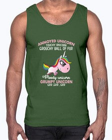 grumpy unicorn 147#- unicorn- Cotton Tank