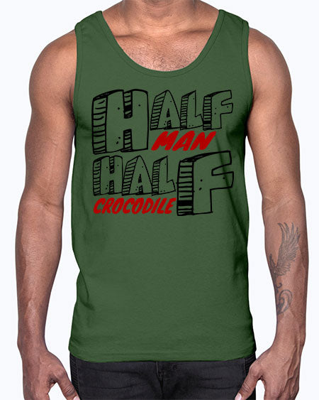half man half crocodile- alligator- Cotton Tank