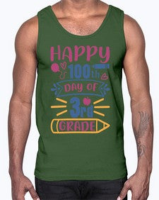 happy th day of third grade 254#- third grade- Cotton Tank
