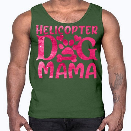 helicopter dog mama 148#- dogs- Cotton Tank