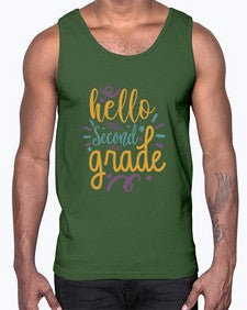 hello second grade 321#- second grade- Cotton Tank