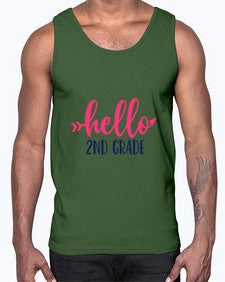 hello second grade 323#- second grade- Cotton Tank