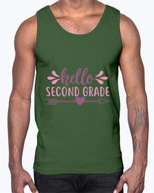 hello second grade 324#- second grade- Cotton Tank