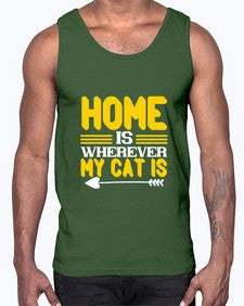 home is wherever my cat is Style 50#- cats- Cotton Tank