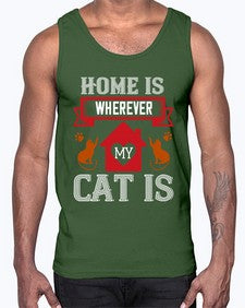 home is wherwever my cat is Style 51#- cats- Cotton Tank