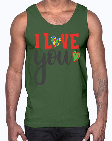 i love you Style 23#- autism- Cotton Tank