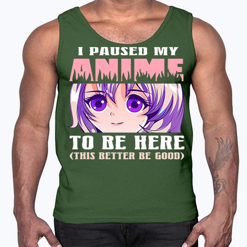i paused my anime to be here236#- anime- Cotton Tank