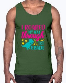 i roared my way through first grade 374#- first grade- Cotton Tank