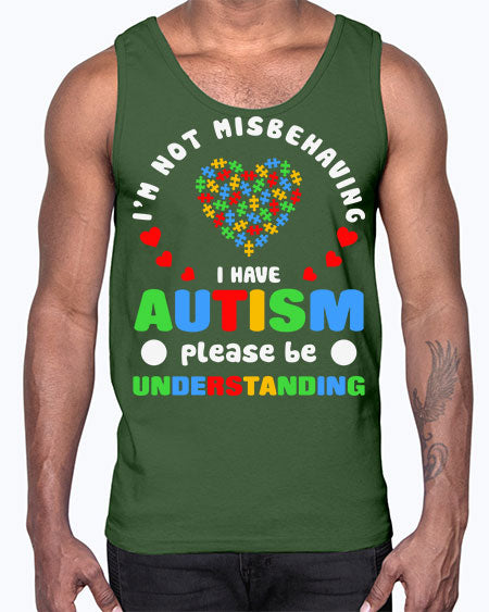 im not misbehaving i have 95#- autism- Cotton Tank