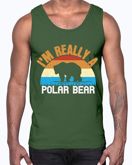 im really a polar bear 149#- bears - animals- Cotton Tank