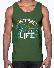 internet is my life 66#- internet- Cotton Tank